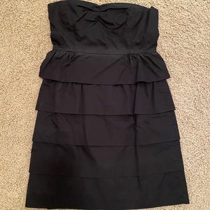 J. Crew black ruffle dress